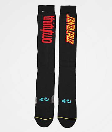 ThirtyTwo x Santa Cruz Screaming Hand Black Snowboard Socks