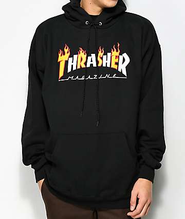 thrasher hoodie green flame