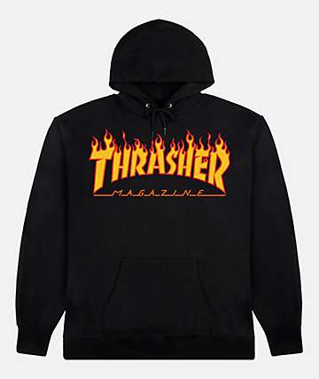 【THRASHER】 GONZ HOOD [BLACK/ORANGE] Thrasher Gonz Logo Black & Orange Hoodie | Zumiez