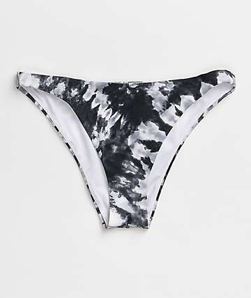 Trillium Audry braguitas de bikini negras y blancas con efecto tie dye