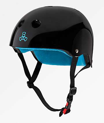 Triple Eight Certified Sweatsaver Glossy Black & Blue Multi-Sport Helmet