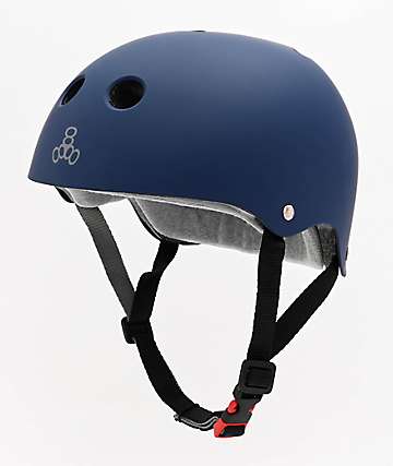 Triple Eight Certified Sweatsaver Navy Rubber Multi-Sport Helmet