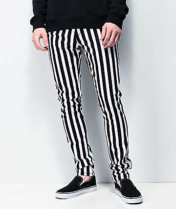 black and white striped jeans mens