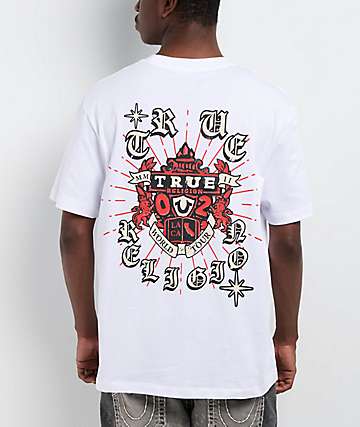 True Religion Anniversary Buddha Logo Red Crop T-Shirt | Zumiez