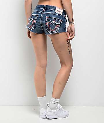 True Religion Super T Flap Wave Lily Spicy Shorts - 
