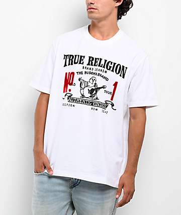 True Religion Anniversary Buddha Logo Red Crop T-Shirt
