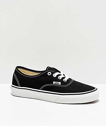 Vans Authentic Black and White Skate Shoes (Mens)