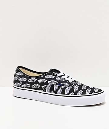 Vans Authentic Blur Boards zapatos de skate negros y blancos