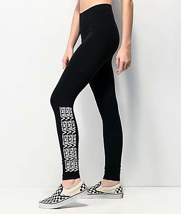 vans black and white tights
