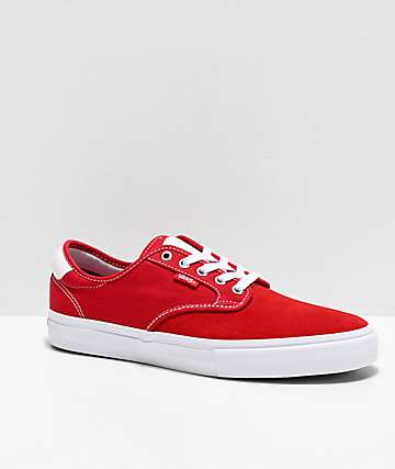 Vans Chima Pro Racing zapatos de skate rojos y blancos