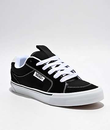 Black vans with white writing best sale