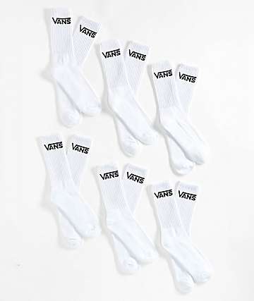 Vans Classic  6-Pack White Crew Socks - 