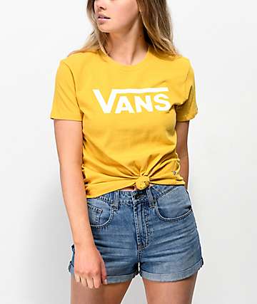 white and yellow vans shirt
