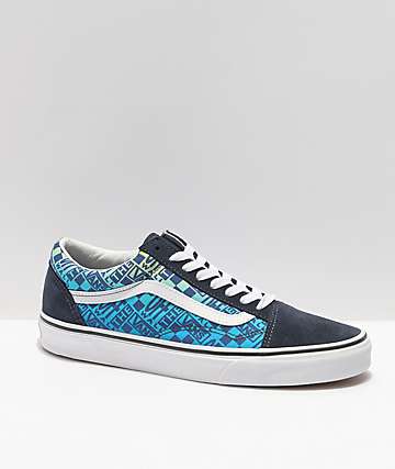 gray and blue vans