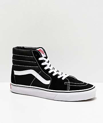 black and white mid top vans