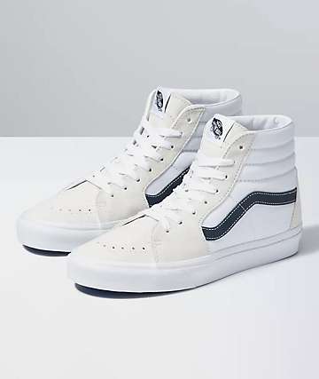 high top white leather vans