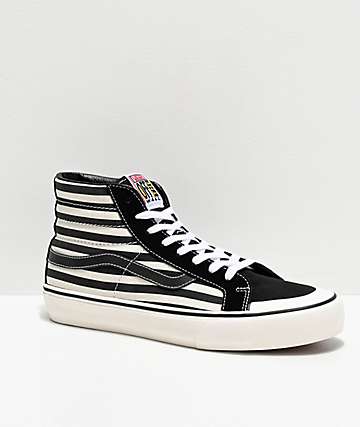 Vans Sk8-Hi Pro 138 SF zapatos de skate negro y blancos de rayas