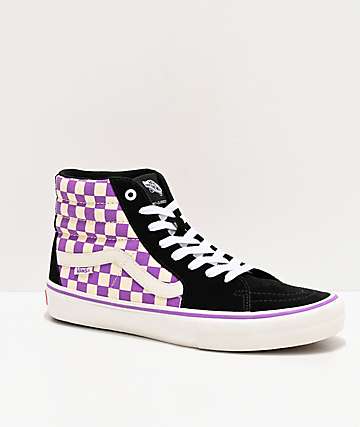 Vans Sk8-Hi Pro Black & Dewberry zapatos de skate de cuadros