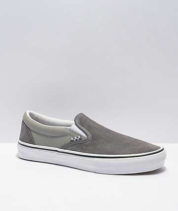 vans slip on shoes grey