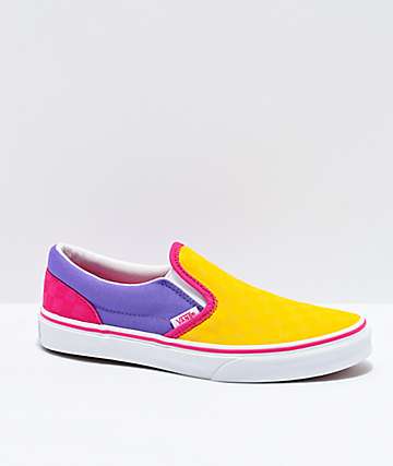 yellow and pink vans