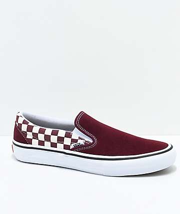 slip on vans with red drip