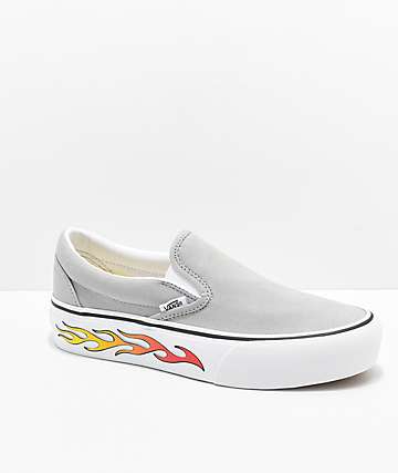 vans slip on mujer gris