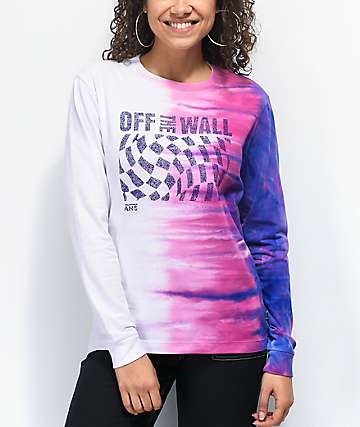 Vans camiseta tie dye de manga larga rosa, morada y blanca