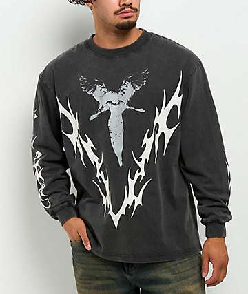 Vitriol Alexie Butterfly Green & Black 2fer Long Sleeve T