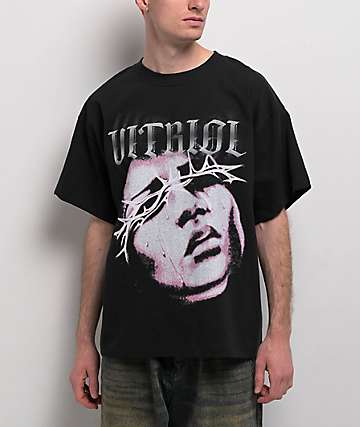 Vitriol Void Ultra Wide Strap Cargo Black Denim Jeans