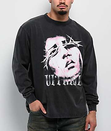 Vitriol Angel Face Black Wash Zip Hoodie