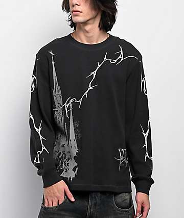 Vitriol Earthquake Black Thermal Long Sleeve T-Shirt - 