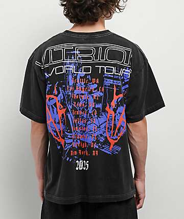 Vitriol Void Ultra Wide Strap Cargo Black Denim Jeans