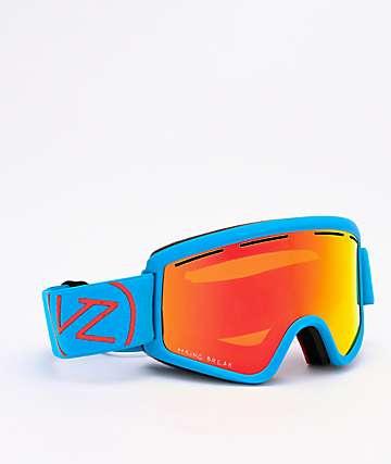 VonZipper x Spring Break Cleaver Cyan Satin & Wildlife Fire Chrome Snowboard Goggles