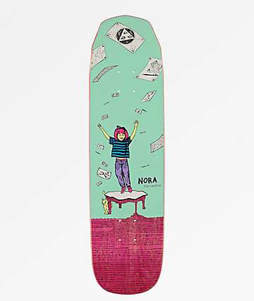 Welcome Nora Magilda Teal & Pink 8.1" Skateboard Deck