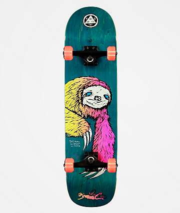 Welcome Sloth On Bunyip 8.0" Surf Blue Skateboard Complete