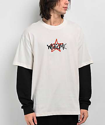 Welcome Barb Sleeve Pigment Dye Black Hoodie | Zumiez