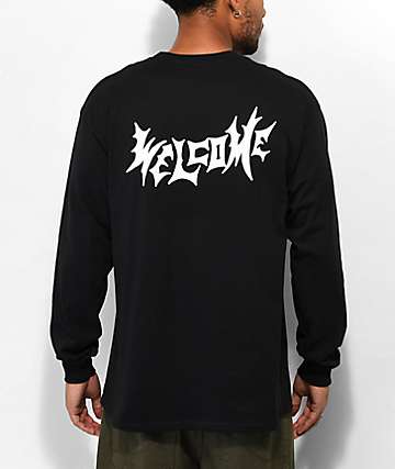 Tシャツ・カットソー Obsidian White Angel Oversized Boxy Long Sleeve T Shirt Welcome Angel White Long Sleeve T-Shirt | Zumiez