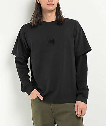 Welcome x Batman Signal Black 2fer Long Sleeve T-Shirt - 