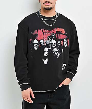 Welcome x Slipknot Contrast Stitch Black Thermal Long Sleeve T-Shirt - 