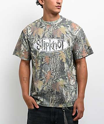 Welcome x Slipknot Oval Logo Green Camo T-Shirt - 