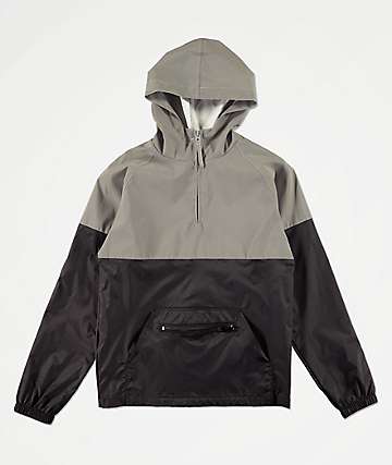 Zine Block chaqueta anorak reflectante negra y plateada para niños