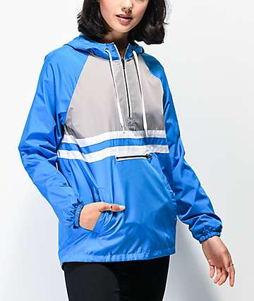 Zine Domino chaqueta cortavientos azul con media cremallera