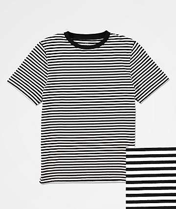 Zine Ranked camiseta de punto de rayas blancas y negras para niños