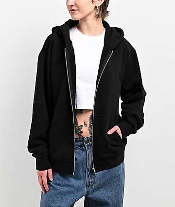 Zine Marusso Black Thermal Oversized Zip Hoodie | Zumiez
