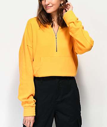 Zine Serenity sudadera con capucha dorada con media cremallera