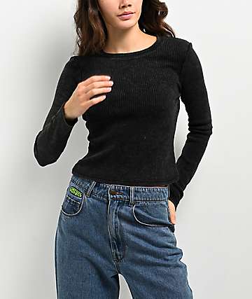 Zine Rita Black Open Back Crop T-Shirt | Zumiez