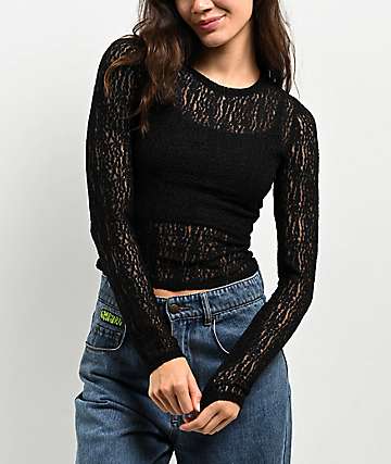 KEINA RITA　Open Back Top B lack 36 Zine Rita Black Open Back Crop T-Shirt | Zumiez