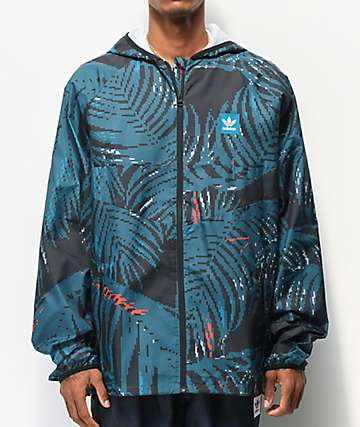 adidas Allover Print BB chaqueta cortavientos verde azulado