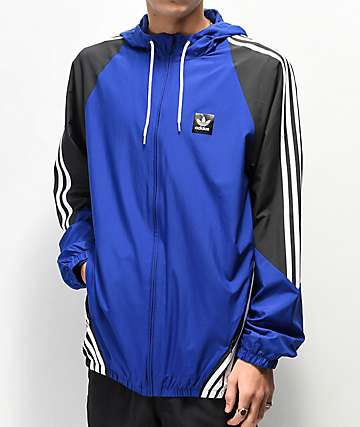 adidas blue and black windbreaker