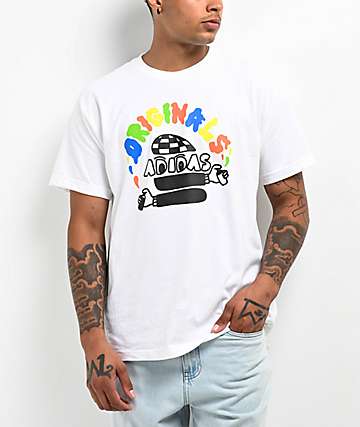 adidas Originals 90s Print White T-Shirt | Zumiez